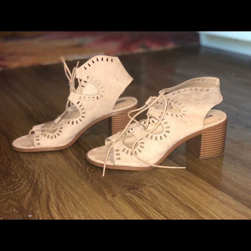 Suede heel sandals